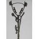 Canne africaine en bronze poignée triangle arrondie  96 cm. Années 1950